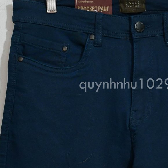 Jachs New York Men's Straight Fit Stretch Pant in blue navy - Picture 3 of 6